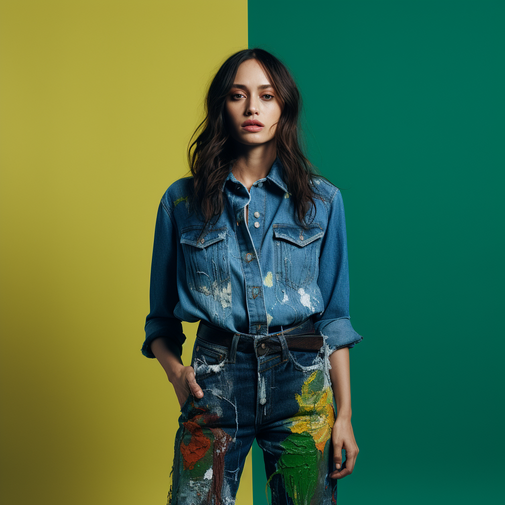 Fiona Apple wearing stylish denim