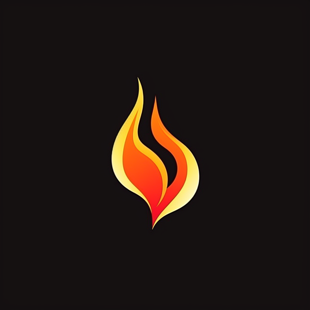 Minimalist fire logo illustration