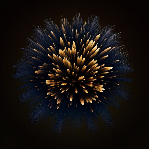 Luxury firework with golden and dark blue minimal design