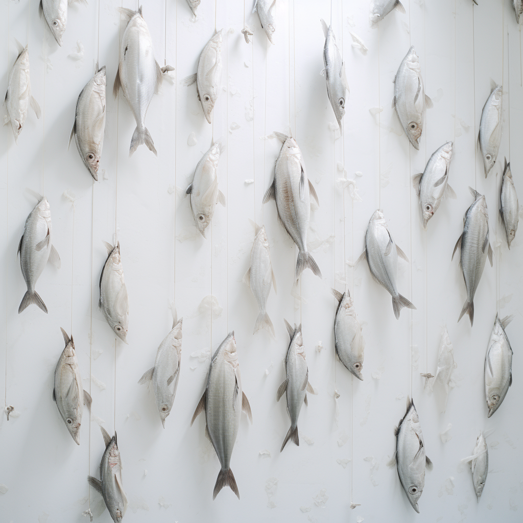 Hyperrealistic fish pattern wall hanging