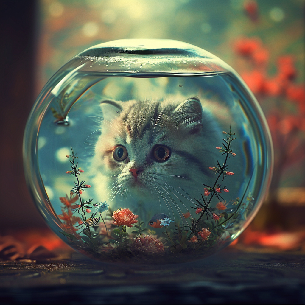 Cats in Fishbowl View