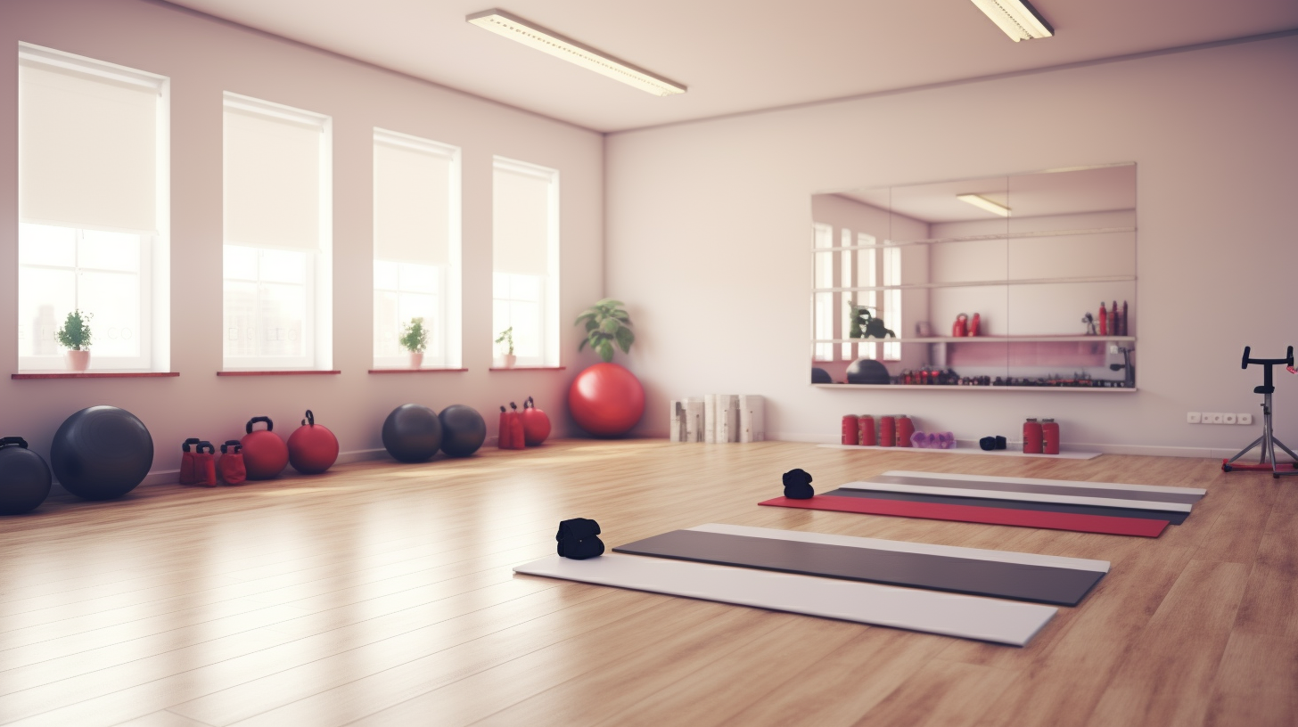 Children exercising in fitness classroom