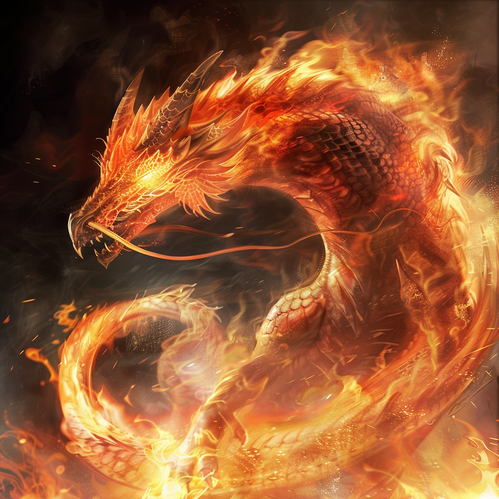 Flaming Dragon Stock Image