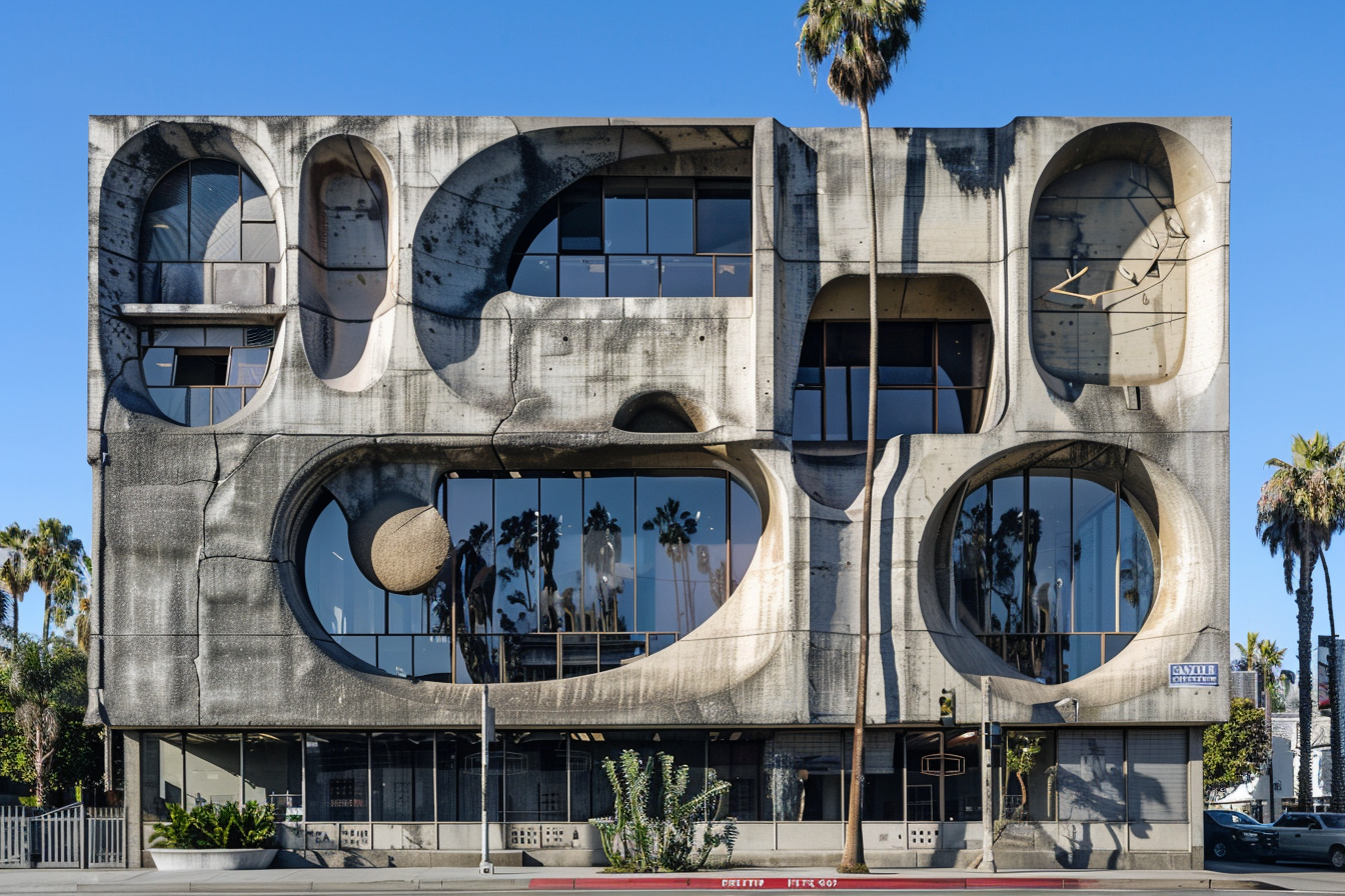 Brutalist Building on Beverly Blvd