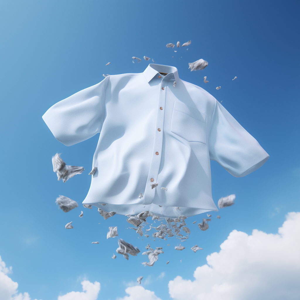 Fashionable shirt floating in mid-air