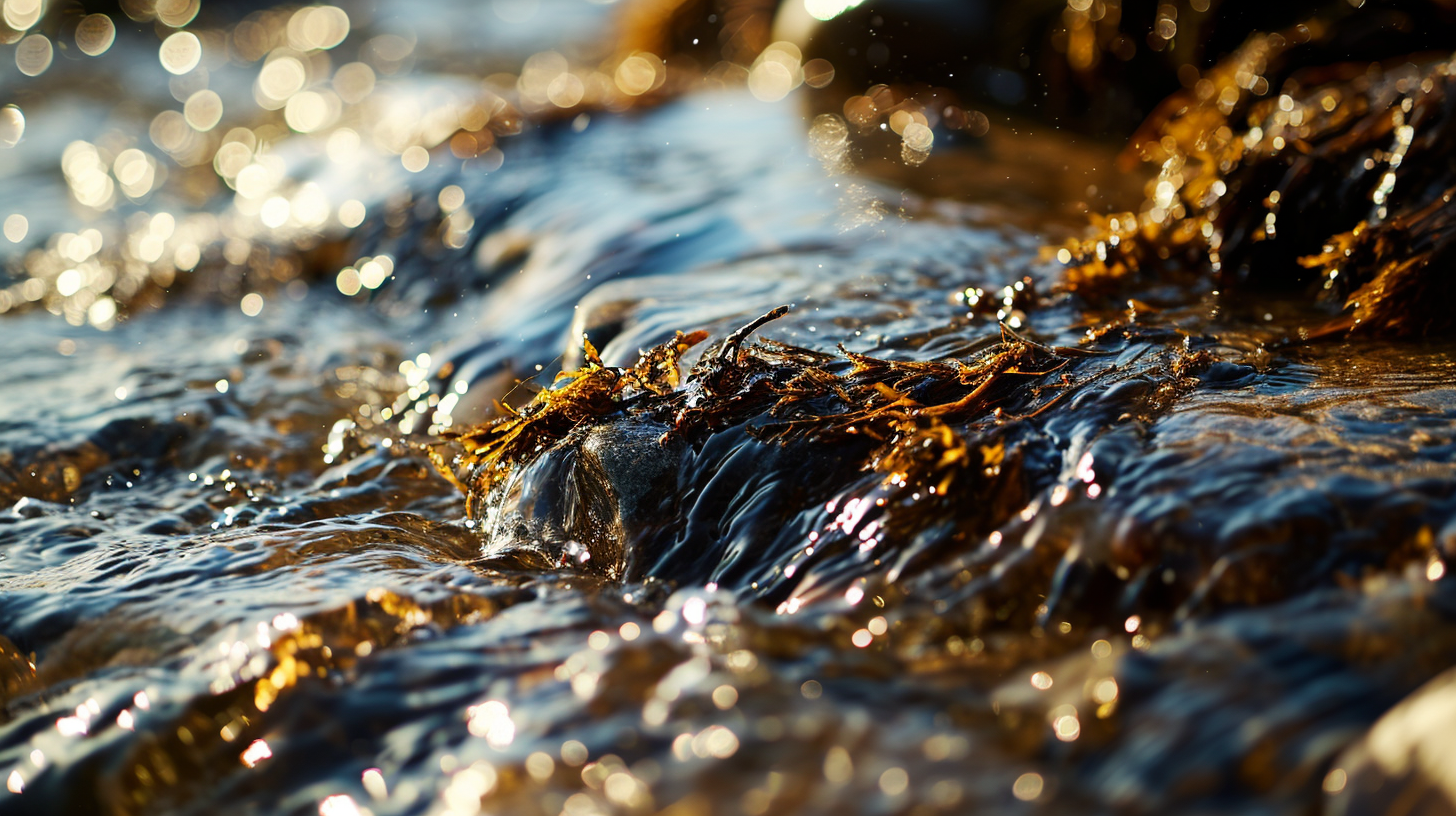 Macro shot of flowing organic matter and nature elements