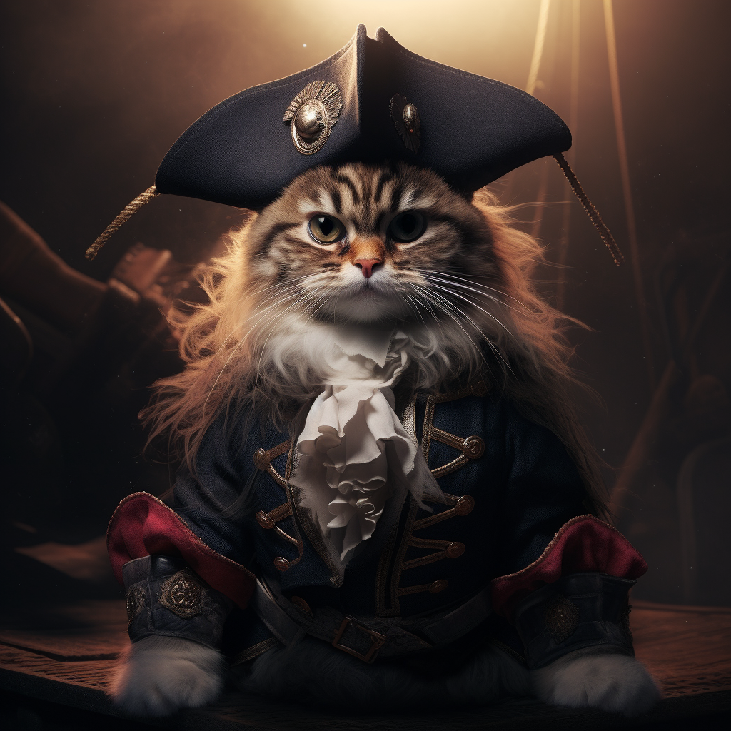 Fluffy cat pirate captain eye