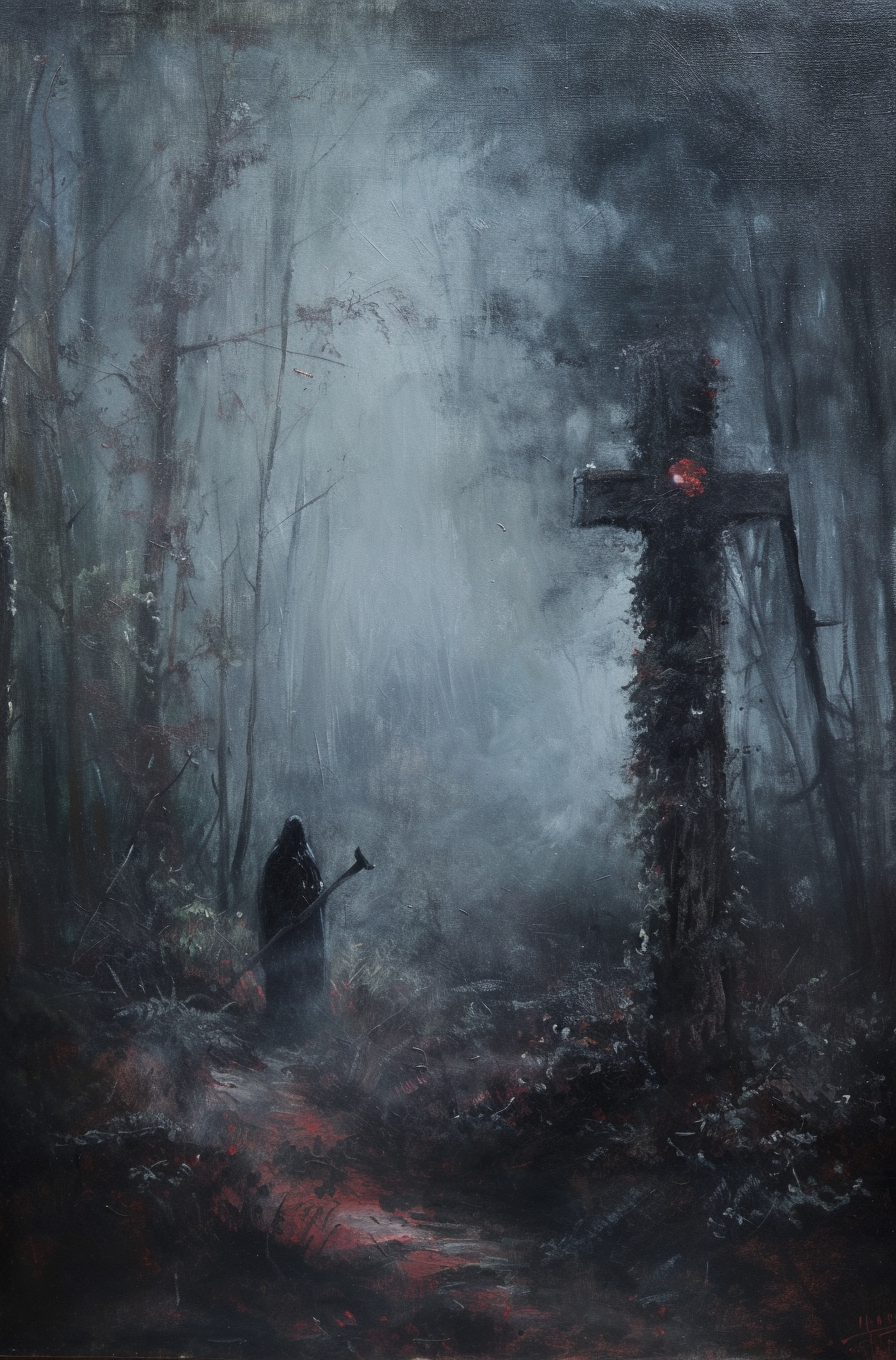 Priest in Foggy Northern Forest