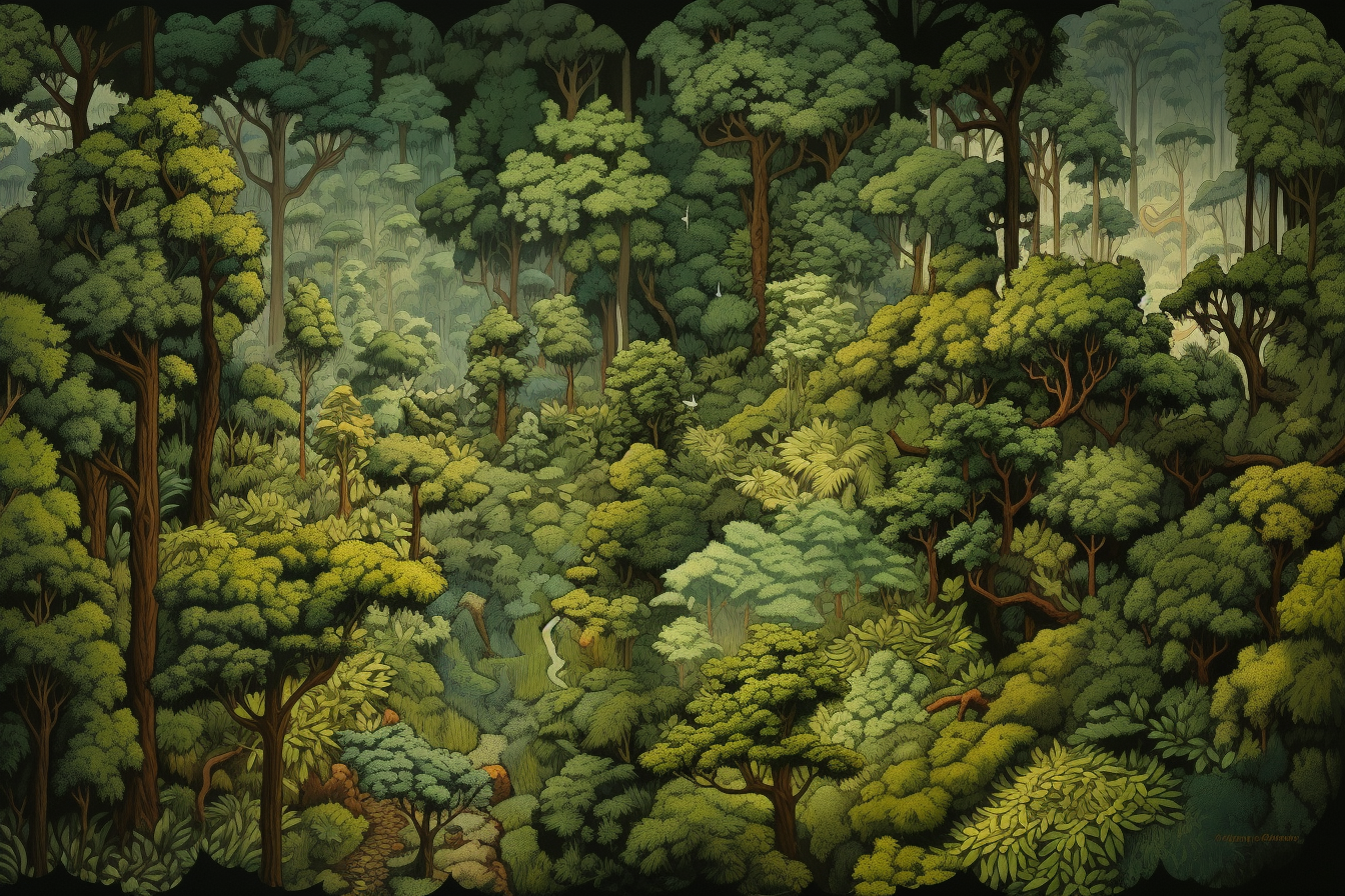 Forest Scene Aerial View