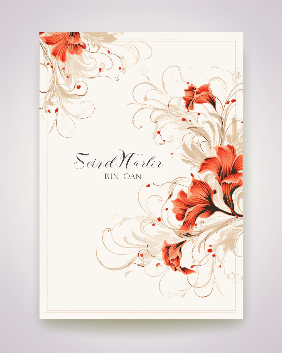 Beautiful formal floral card templates