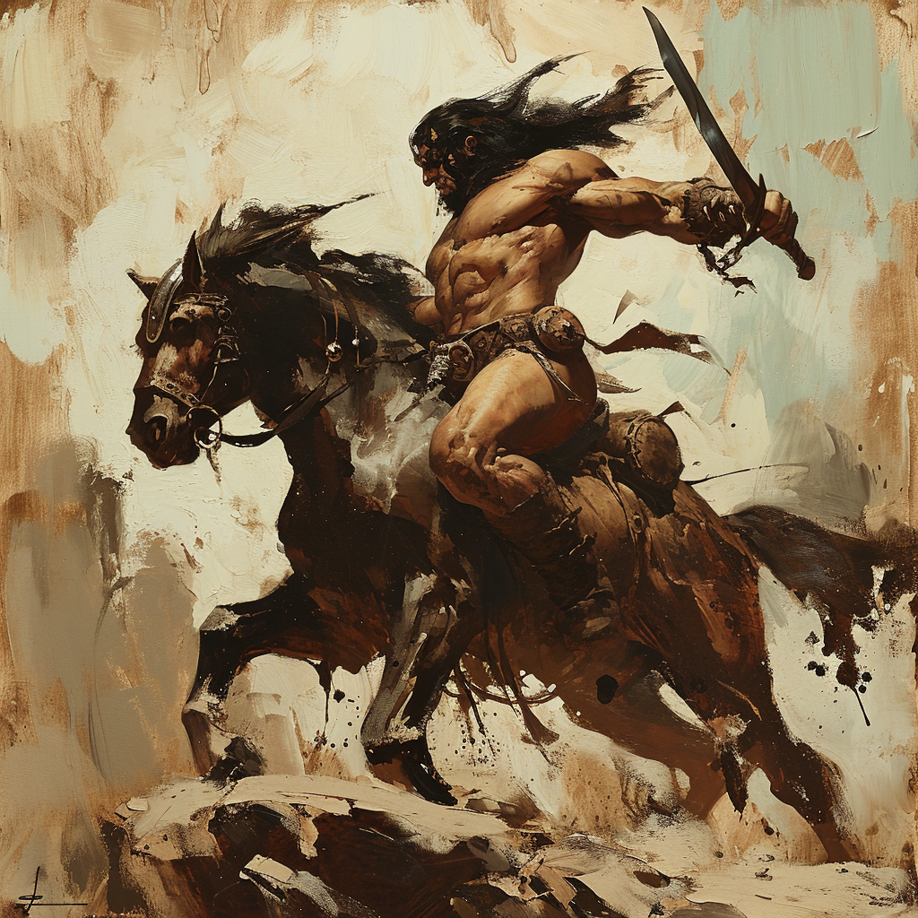 Powerful Frank Frazetta-inspired Illustration