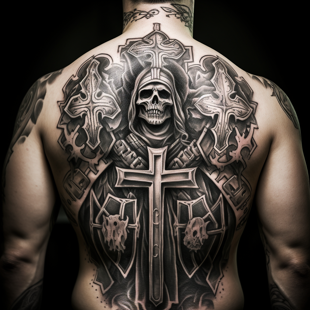 French Lys King Templar Tattoo