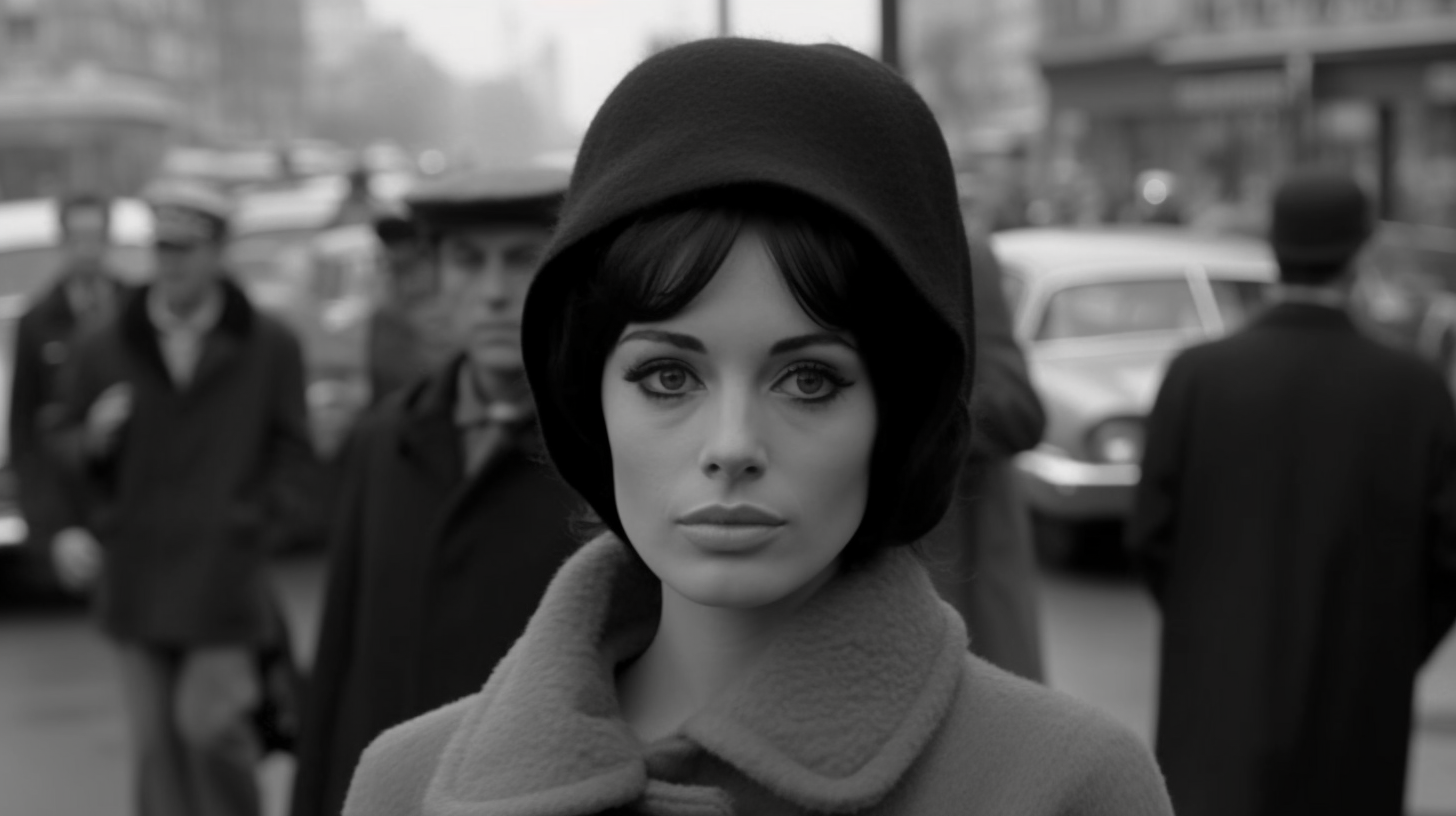 Beautiful woman in a cinematic French film