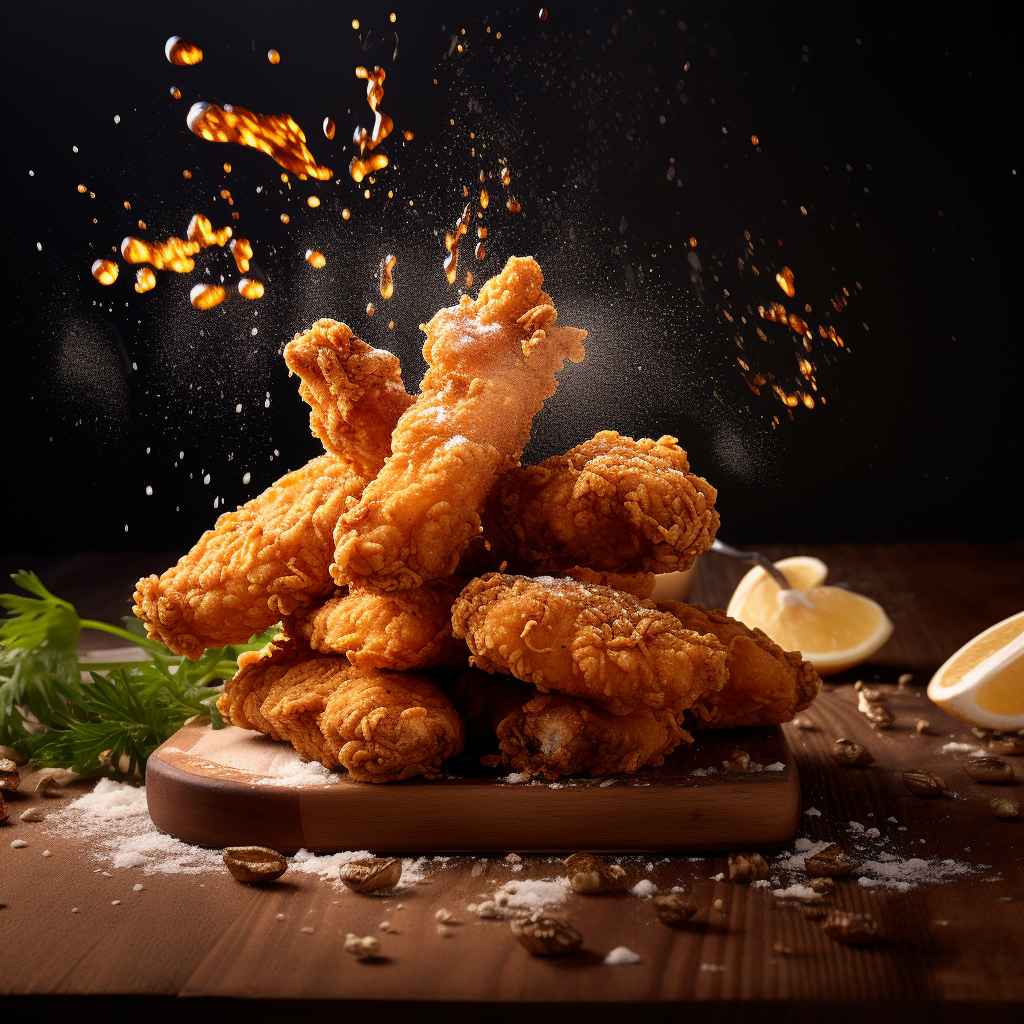 Crispy fried chicken tenders on a plate