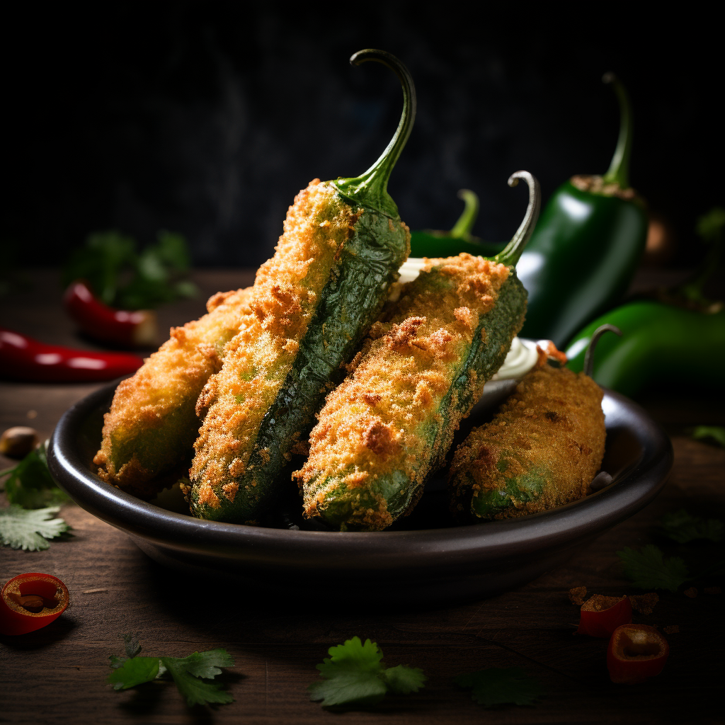 Close up of crispy jalapeno poppers