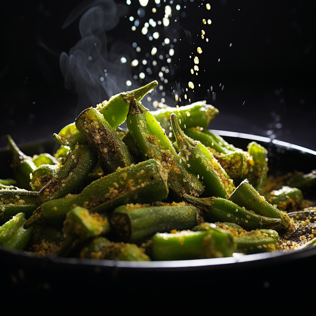 Close up of crispy fried okra