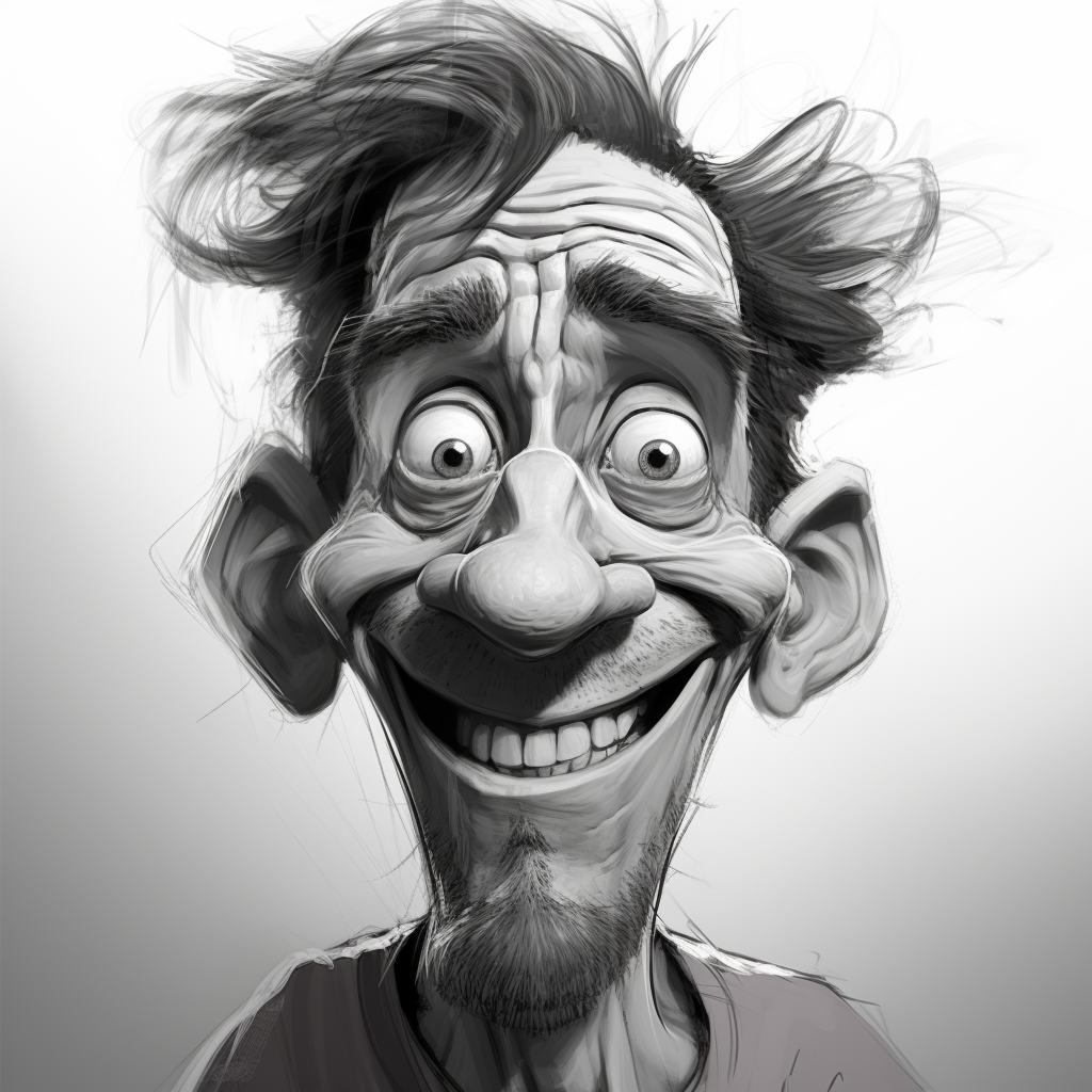 Cartoon of friendly ugly man with hunchback