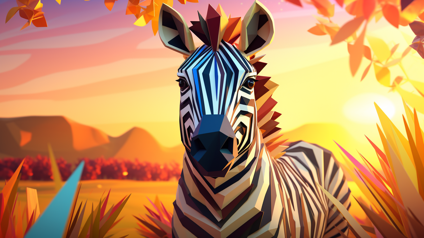 Friendly zebra in savanna