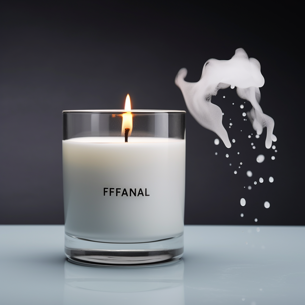 Stunning frosted glass candle falling