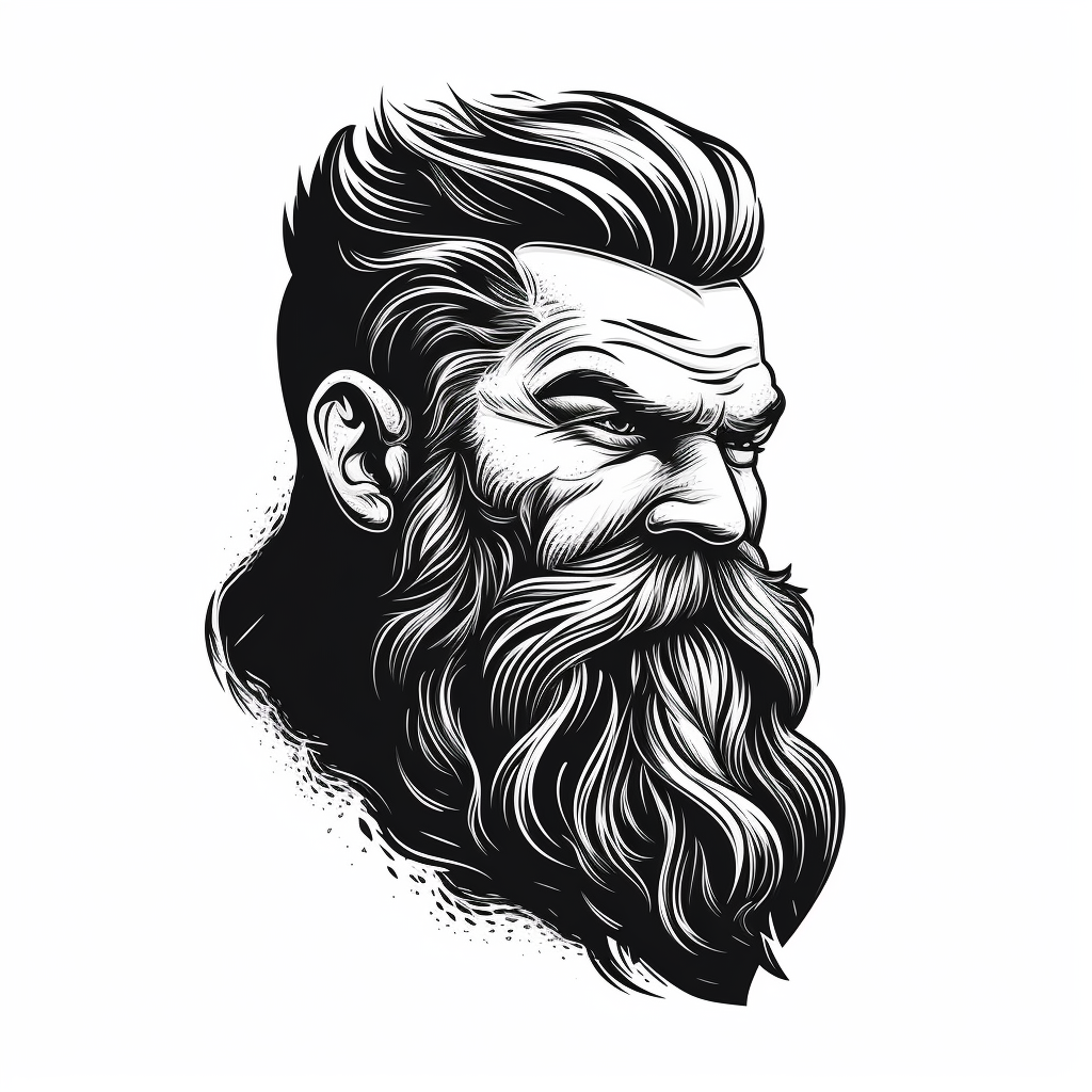 Full Beard Man Logo Design