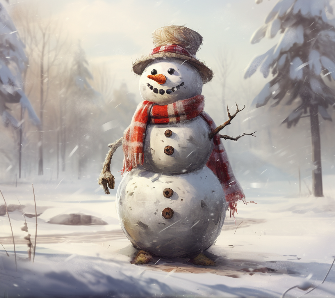 Funny snowman sketch image