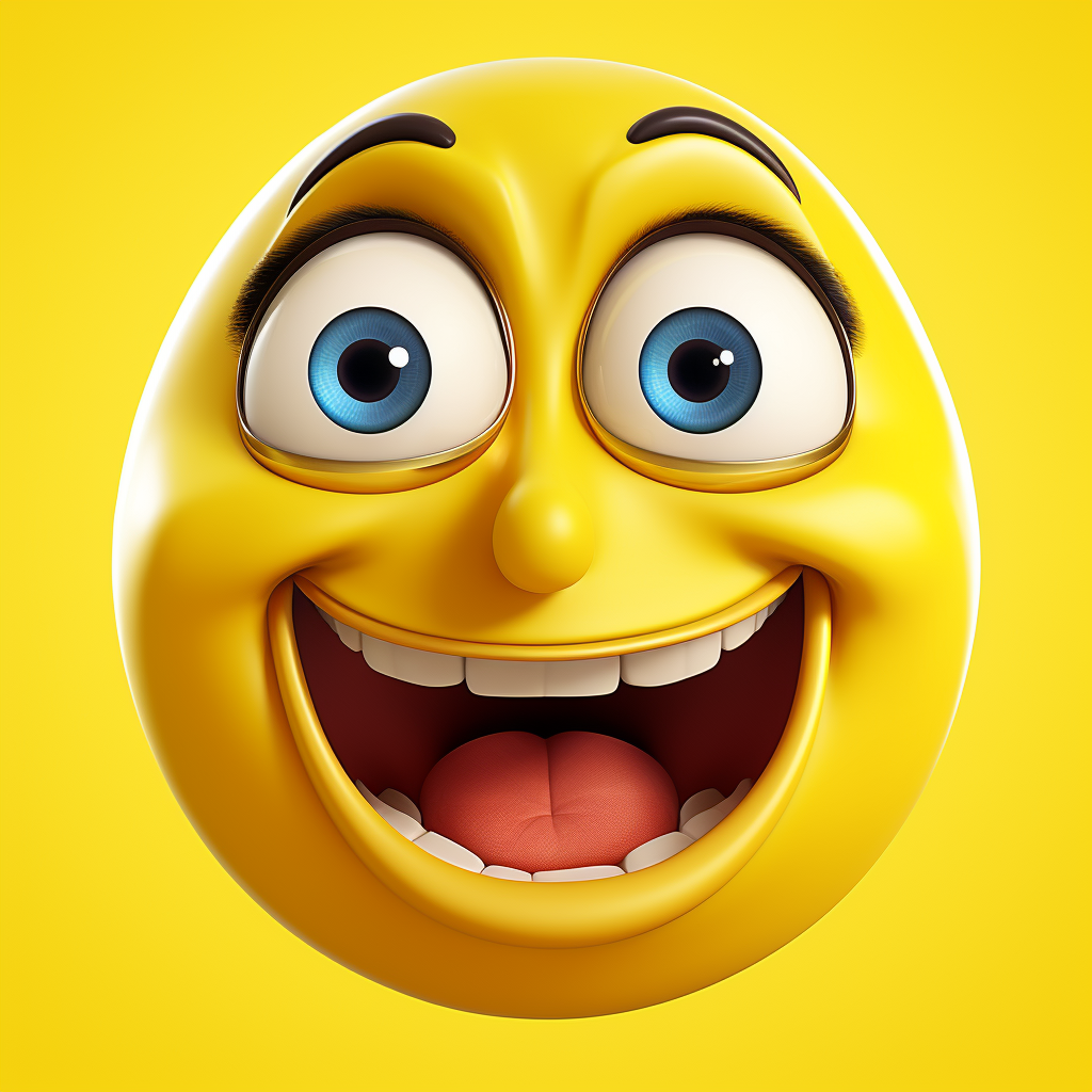 Cute and Comical Yellow Emoji with Facial Features