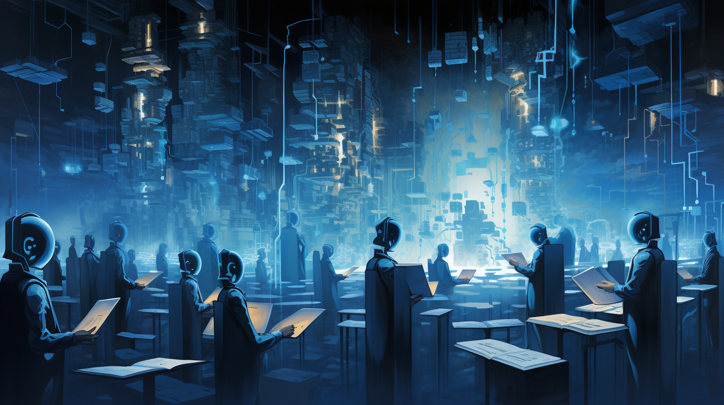 Blue image of future education