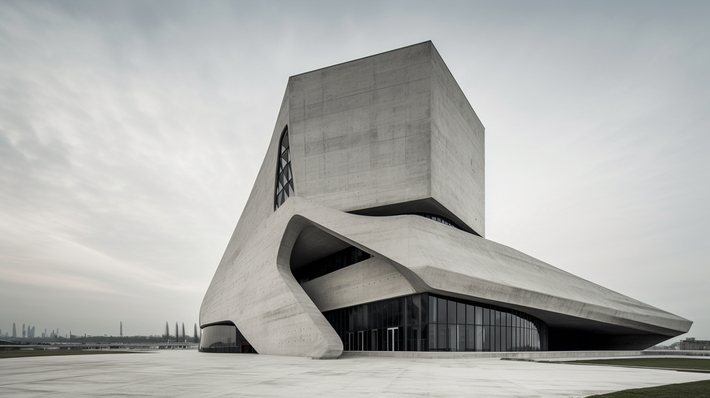 Futuristic concrete church