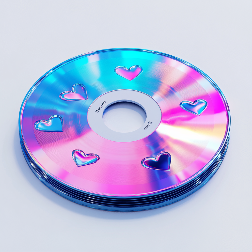 Blue gradient futuristic disc folder