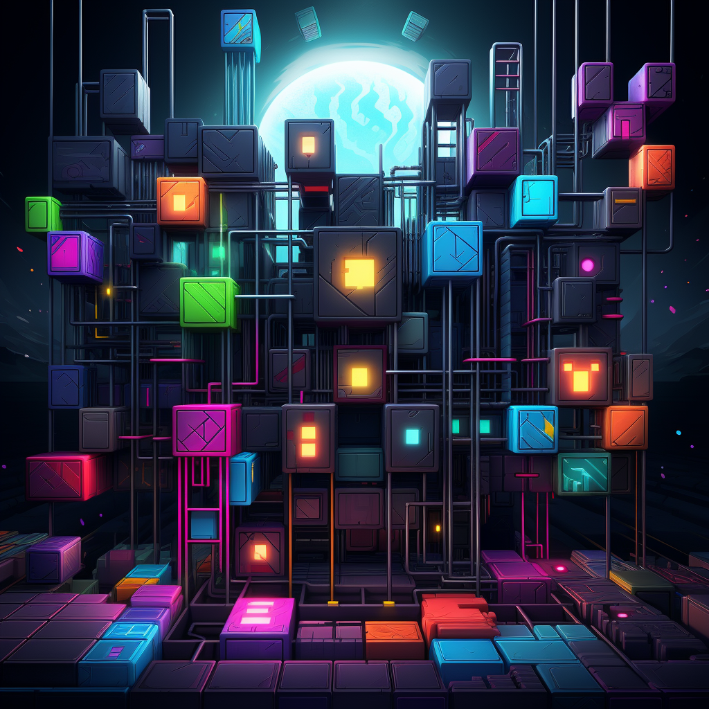 Futuristic Tetris game screenshot