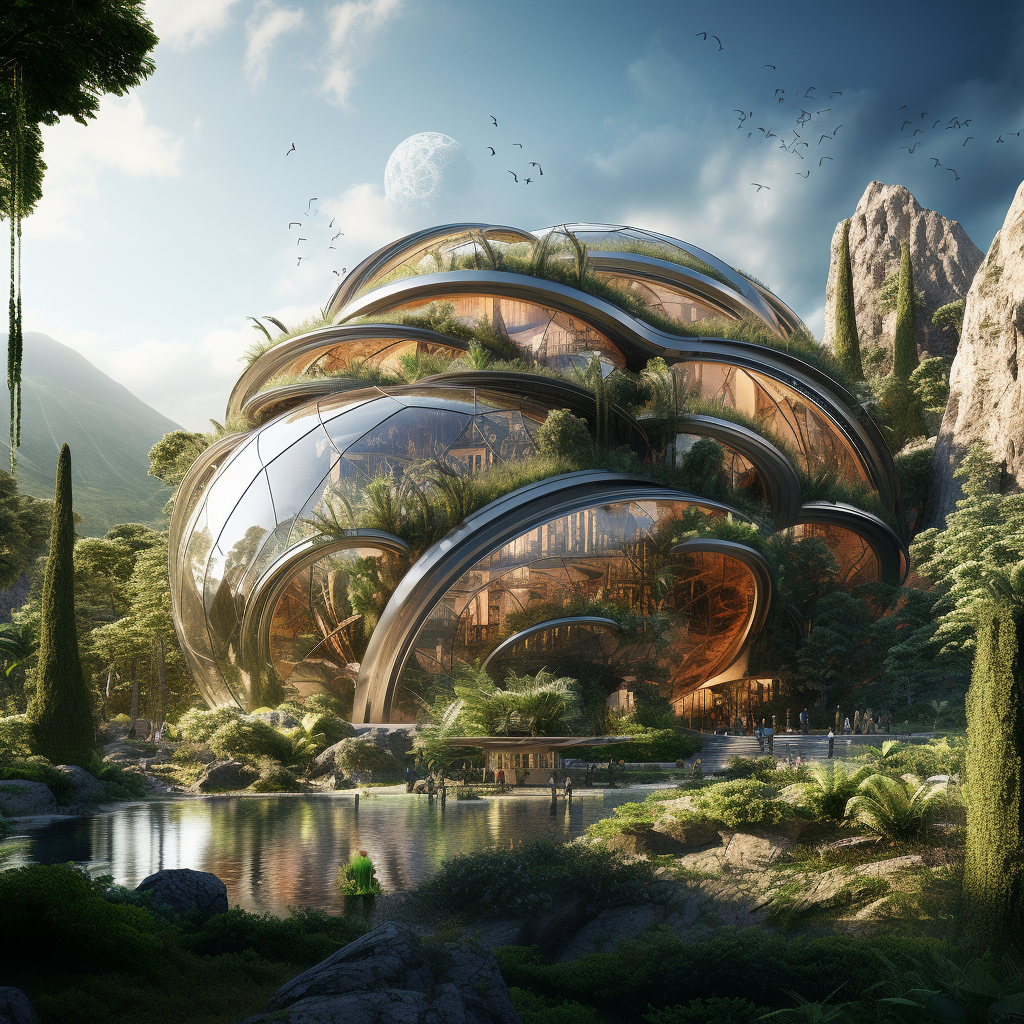 Biomimicry building in alien landscape