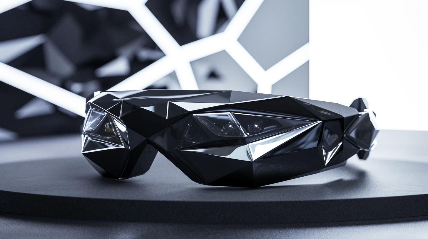 Futuristic holographic optic showcase model