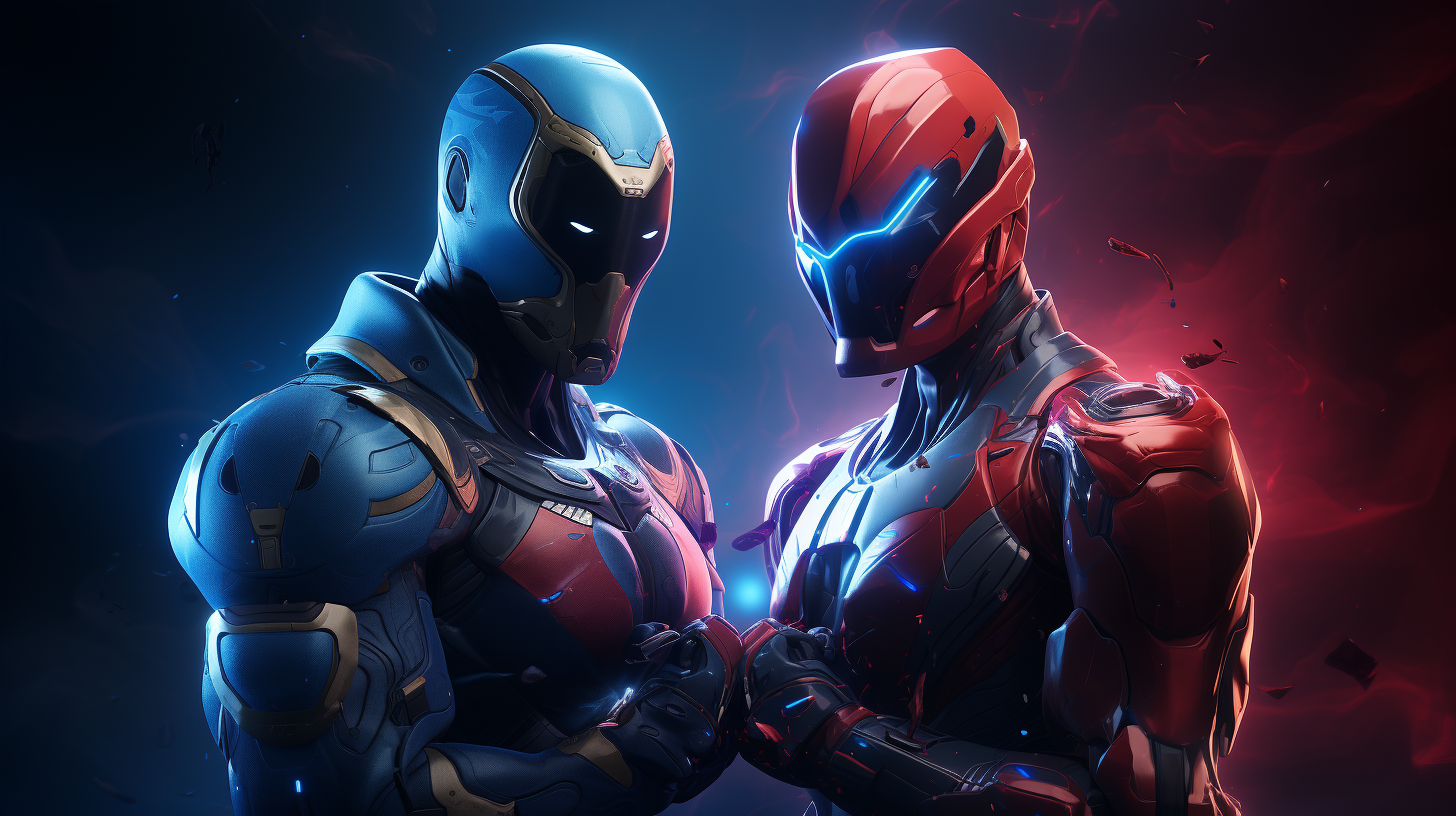 Red vs Blue Fortnite Character Hero Image