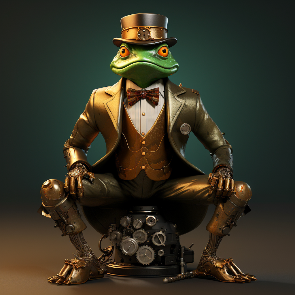 Gangster robot frog with attitude