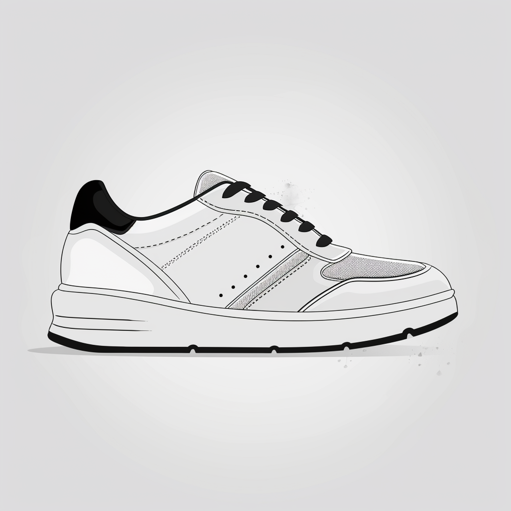 Side view generic sneakers illustration