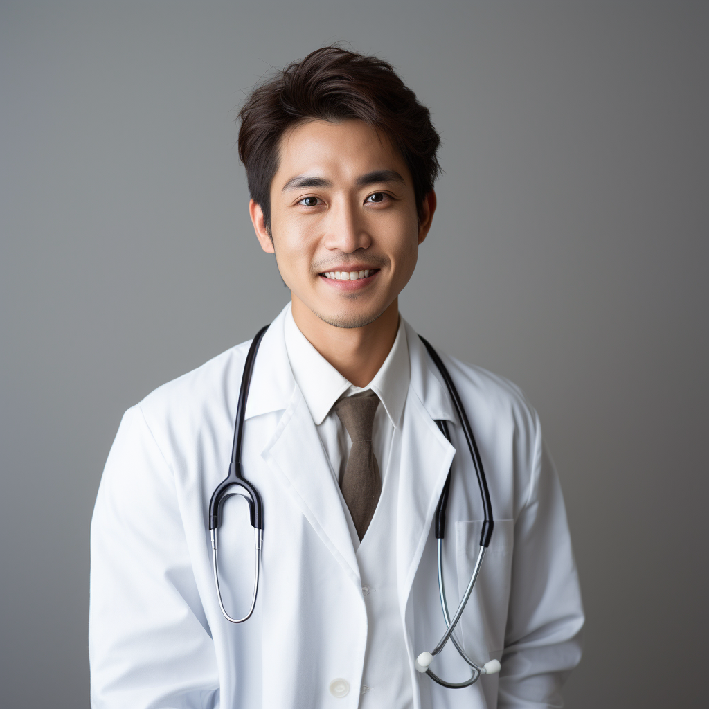 Japanese doctor speaking with smile