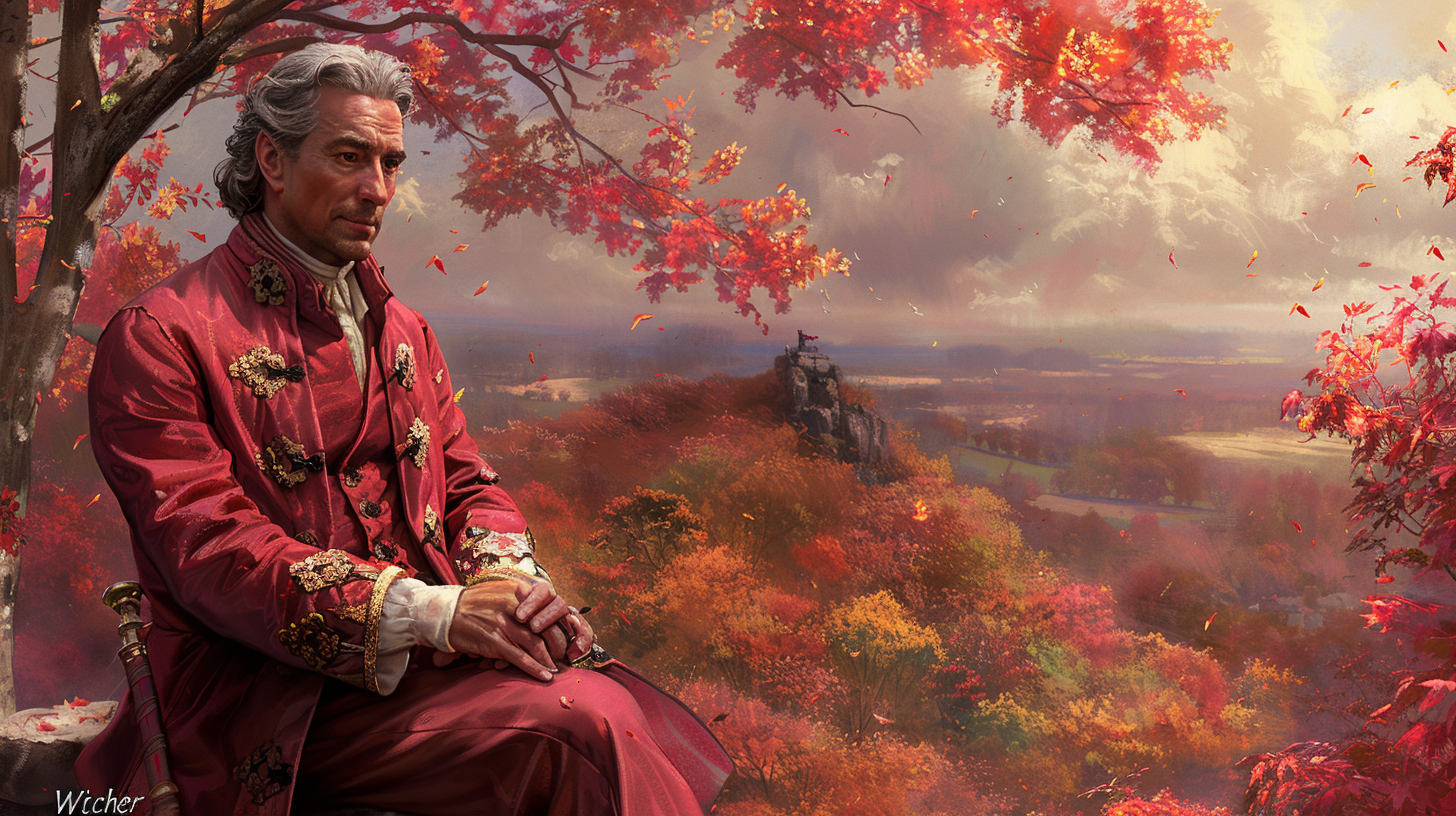 Witcher Gerald sharpening sword autumn