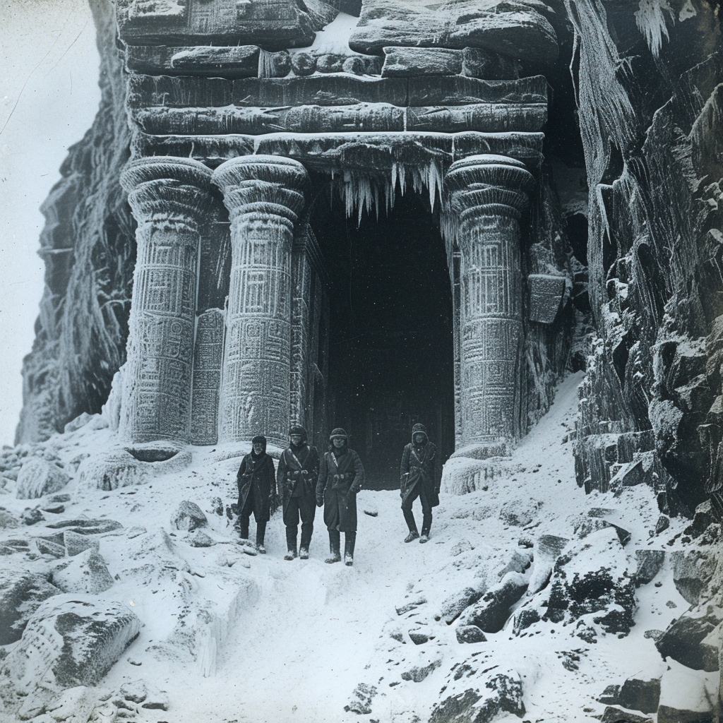 German Antarctic Explorers in Ancient Temple