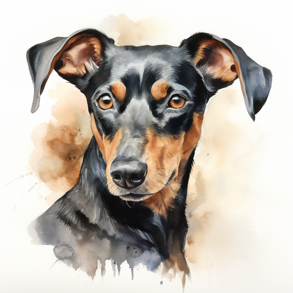 Stunning German Pinscher Portrait Painting