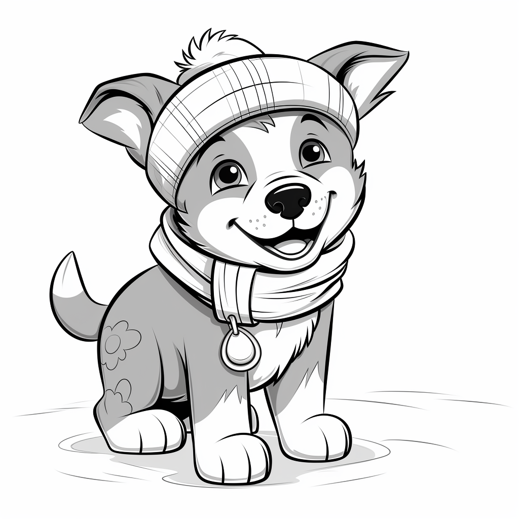 Cute German Shepherd Puppy in Winter Hat