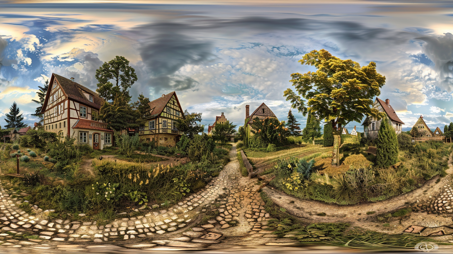 Historic German village in 360 view