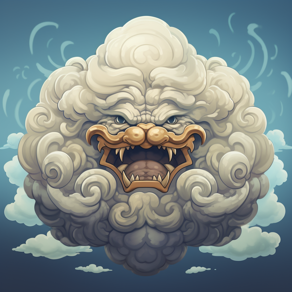 Ghibli-style cloud icon object