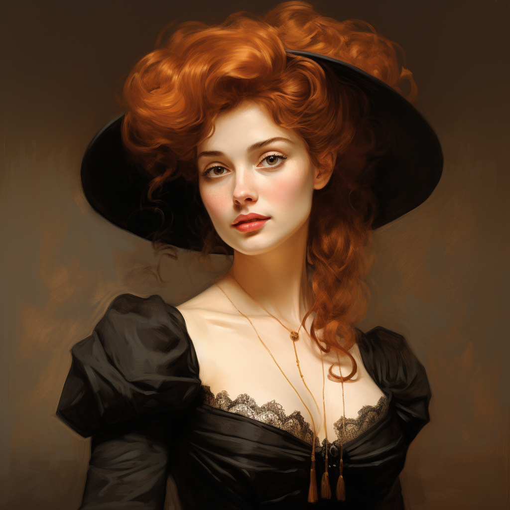 Elegant portrayal of the Gibson Girl