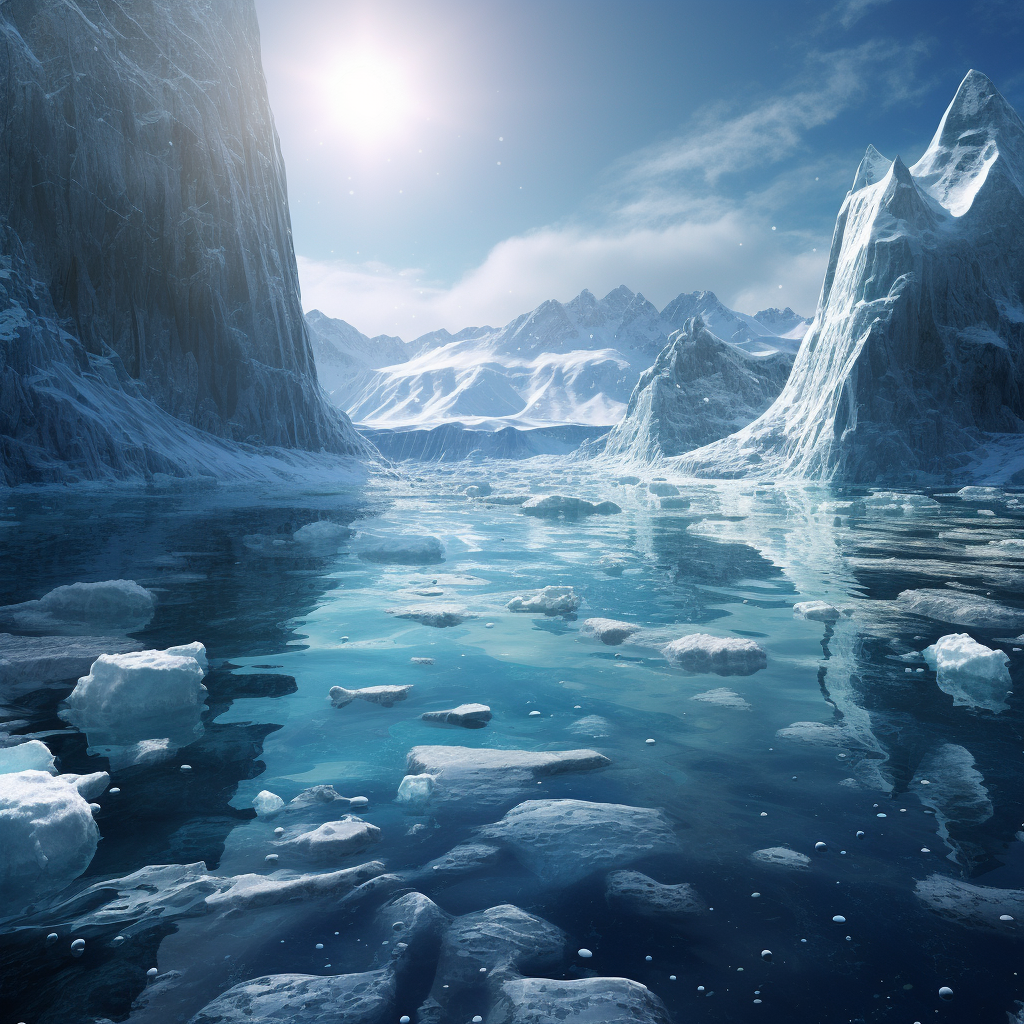 Melting glaciers during ice age