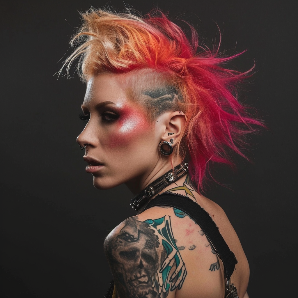 Glamorous hairpunk Instagram model photo