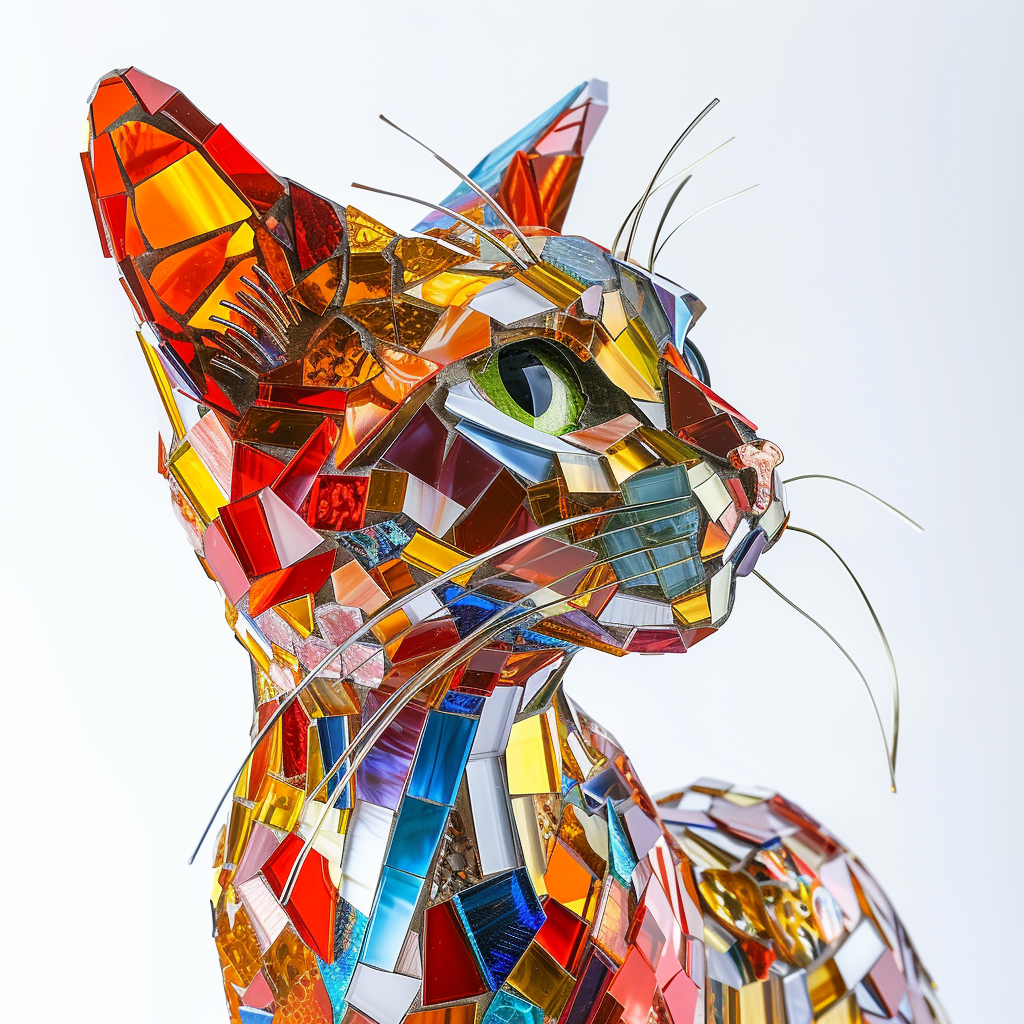 Glass mosaic cat photo