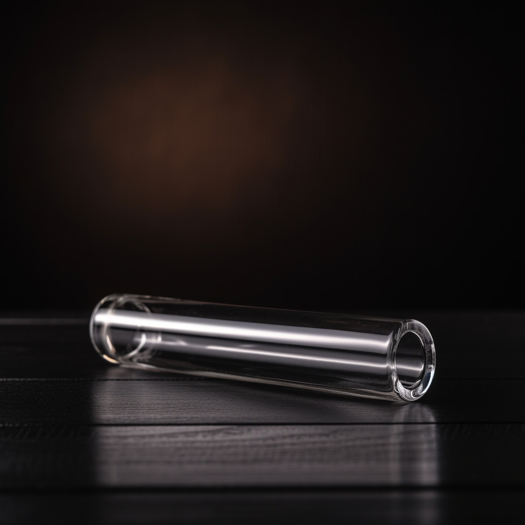 Small glass tube on black table