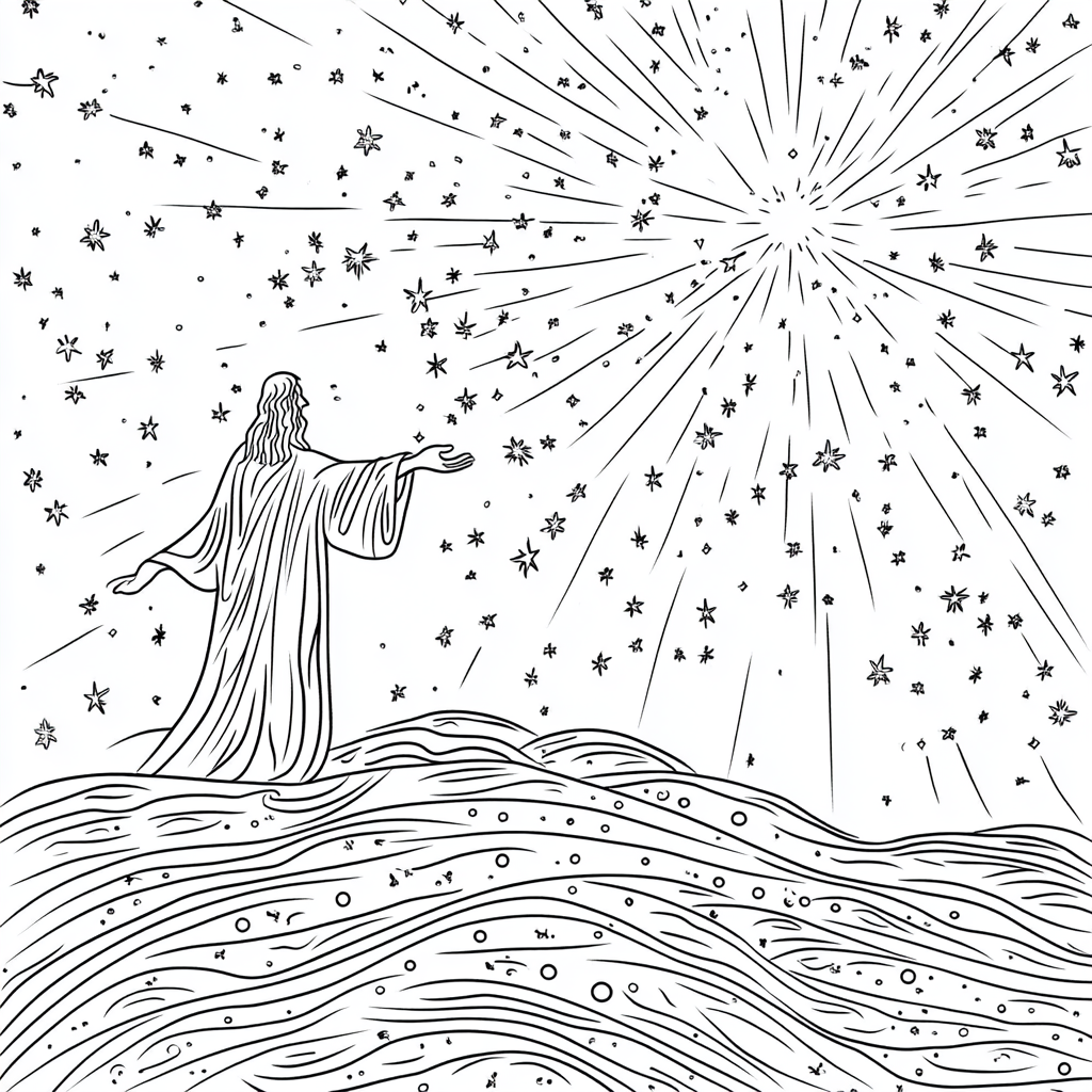 Cartoon God Coloring Page Balance