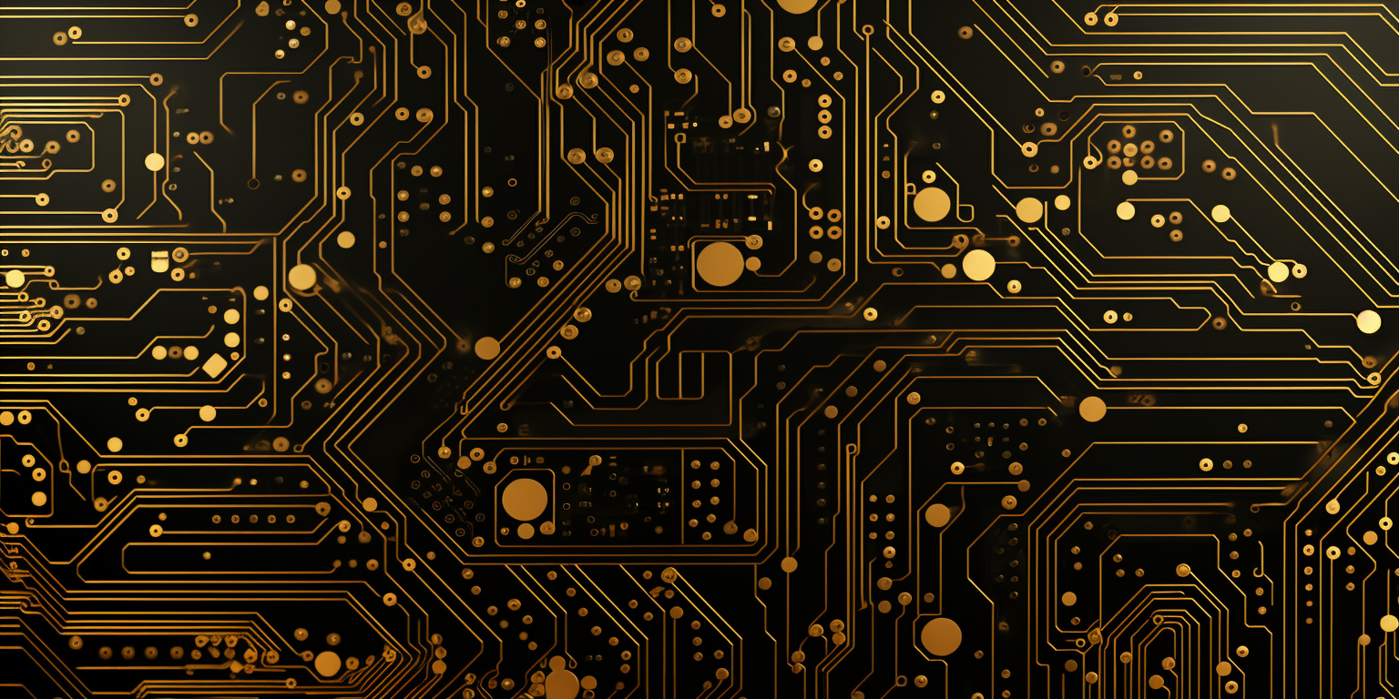 Gold circuit board pattern image