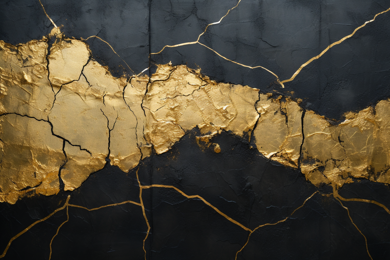 Gorgeous Gold Kintsugi Cracks on Wall